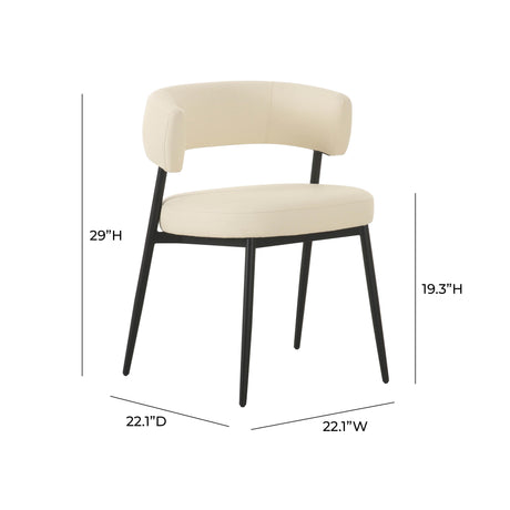 Maxine Cream Performance Vegan Leather Dining Chair by TOV Furniture at Eve Furniture
