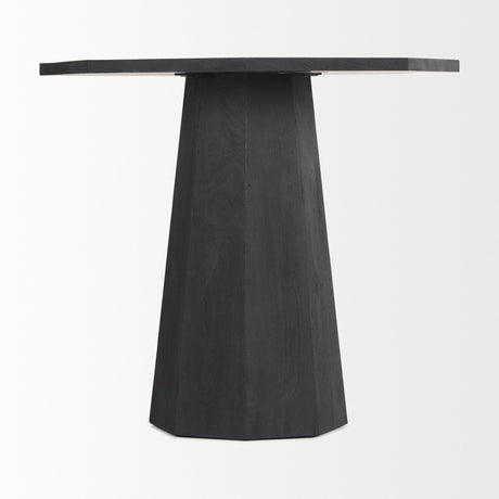 Maxine Hexagonal Black Wood Foyer Table by Mercana at Eve Furniture