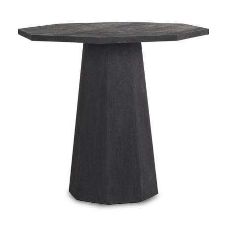 Maxine Hexagonal Black Wood Foyer Table by Mercana at Eve Furniture