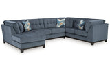 Maxon Place Navy 3-Piece Sectional with LAF Chaise by Ashley at Eve Furniture