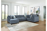 Maxon Place Navy 3-Piece Sectional with LAF Chaise by Ashley at Eve Furniture