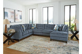 Maxon Place Navy 3-Piece Sectional with RAF Chaise by Ashley at Eve Furniture