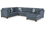 Maxon Place Navy 3-Piece Sectional with RAF Chaise by Ashley at Eve Furniture