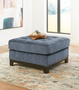 Maxon Place Navy Oversized Accent Ottoman by Ashley at Eve Furniture