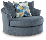 Maxon Place Navy Oversized Swivel Accent Chair by Ashley at Eve Furniture