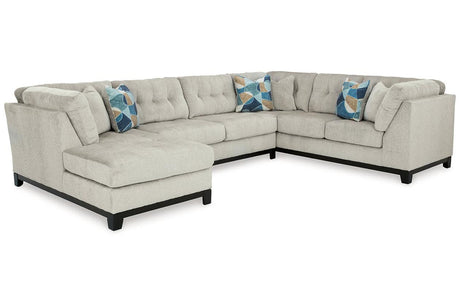 Maxon Place Stone 3-Piece Sectional with LAF Chaise by Ashley at Eve Furniture