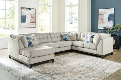 Maxon Place Stone 3-Piece Sectional with LAF Chaise by Ashley at Eve Furniture