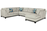 Maxon Place Stone 3-Piece Sectional with RAF Chaise by Ashley at Eve Furniture