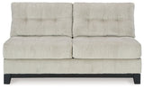 Maxon Place Stone Armless Loveseat by Ashley at Eve Furniture