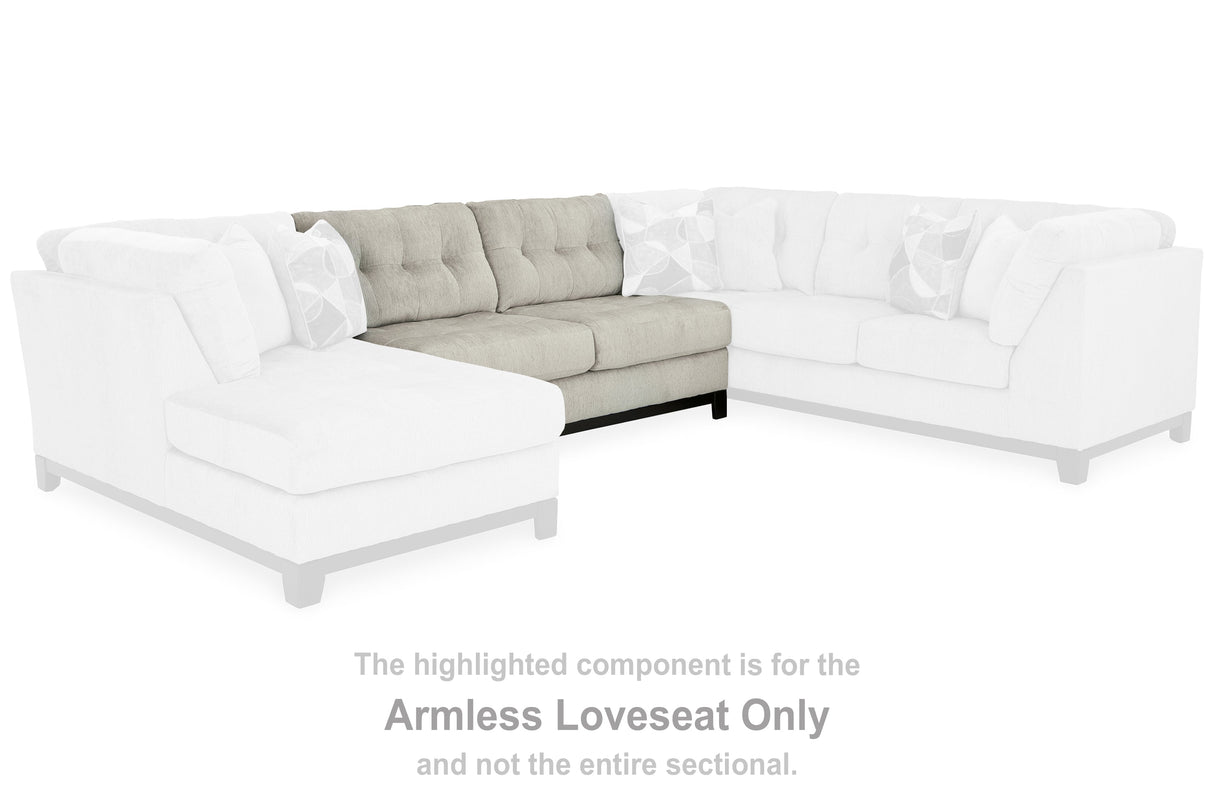 Maxon Place Stone Armless Loveseat by Ashley at Eve Furniture