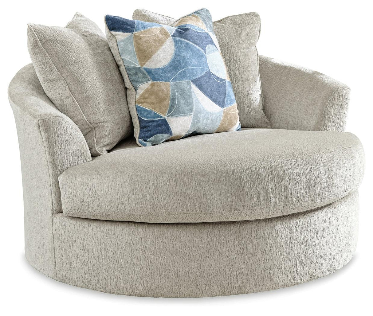Maxon Place Stone Oversized Swivel Accent Chair by Ashley at Eve Furniture