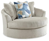 Maxon Place Stone Oversized Swivel Accent Chair by Ashley at Eve Furniture