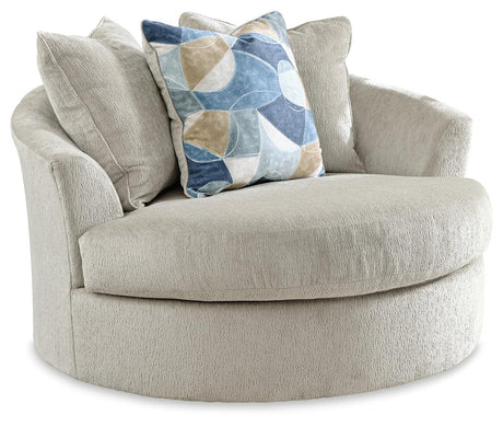 Maxon Place Stone Oversized Swivel Accent Chair by Ashley at Eve Furniture