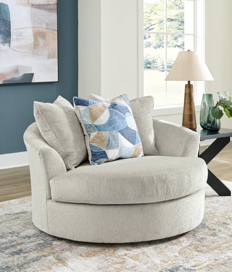Maxon Place Stone Oversized Swivel Accent Chair by Ashley at Eve Furniture