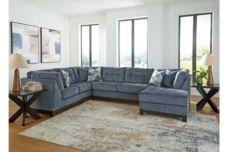 Maxon Place Navy 3-Piece Sectional with RAF Chaise by Ashley at Eve Furniture