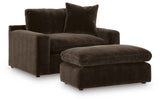 Maxton Heights Bittersweet Oversized Chair and Ottoman by Ashley at Eve Furniture