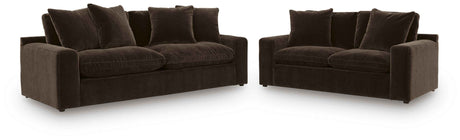 Maxton Heights Bittersweet Sofa and Loveseat by Ashley at Eve Furniture
