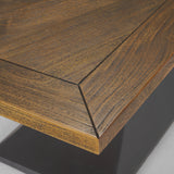 Maxton II Rectangular Brown Solid Wood Top Dark Gunmetal Base Dining Table by Mercana at Eve Furniture
