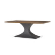Maxton II Rectangular Brown Solid Wood Top Dark Gunmetal Base Dining Table by Mercana at Eve Furniture