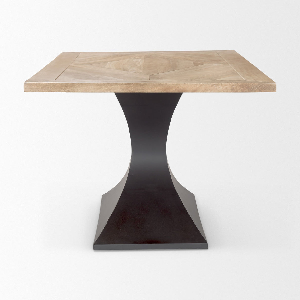 Maxton Light Brown Wood w/ Dark Gunmetal Iron Metal Dining Table by Mercana at Eve Furniture