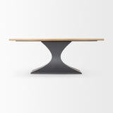 Maxton Light Brown Wood w/ Dark Gunmetal Iron Metal Dining Table by Mercana at Eve Furniture