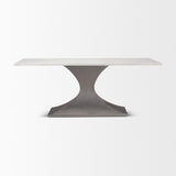 Maxton Marble Top w/ Gunmetal Base Dining Table by Mercana at Eve Furniture