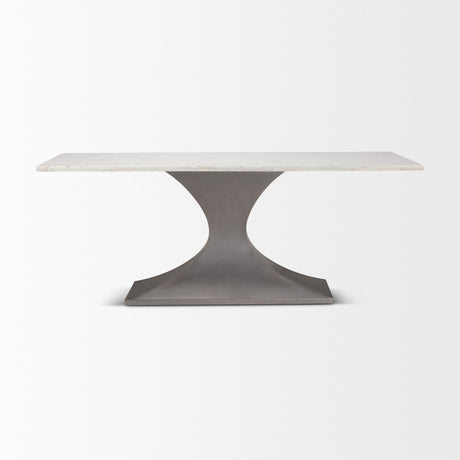 Maxton Marble Top w/ Gunmetal Base Dining Table by Mercana at Eve Furniture