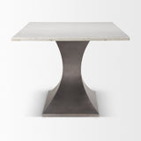 Maxton Marble Top w/ Gunmetal Base Dining Table by Mercana at Eve Furniture