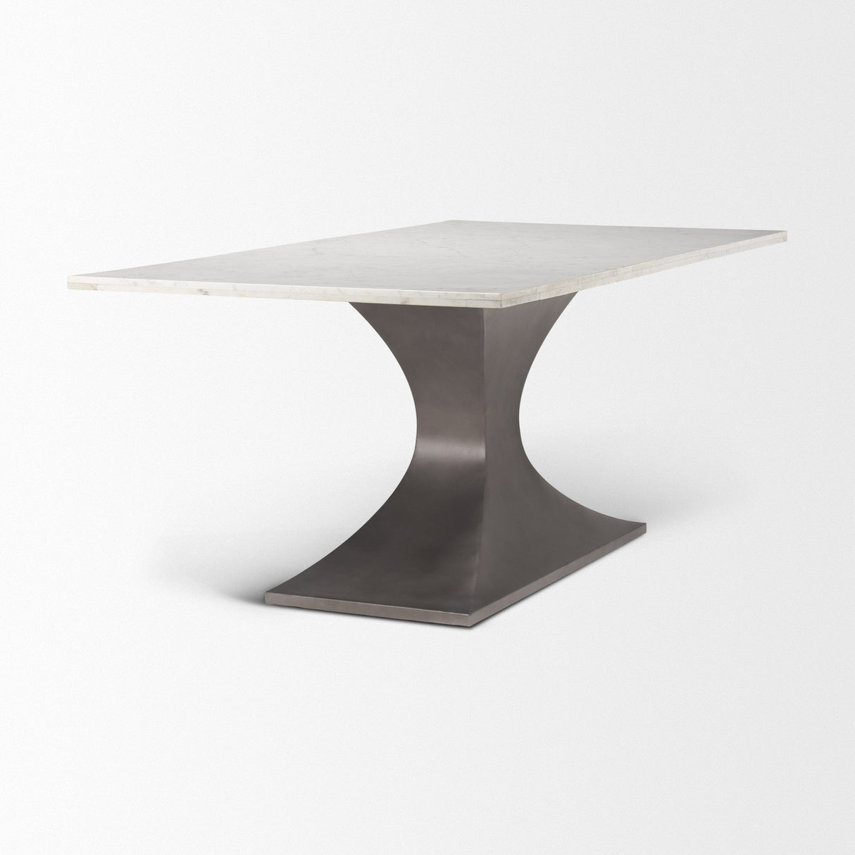 Maxton Marble Top w/ Gunmetal Base Dining Table by Mercana at Eve Furniture