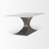 Maxton Marble Top w/ Gunmetal Base Dining Table by Mercana at Eve Furniture