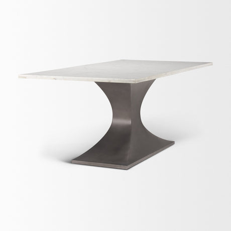 Maxton Marble Top w/ Gunmetal Base Dining Table by Mercana at Eve Furniture