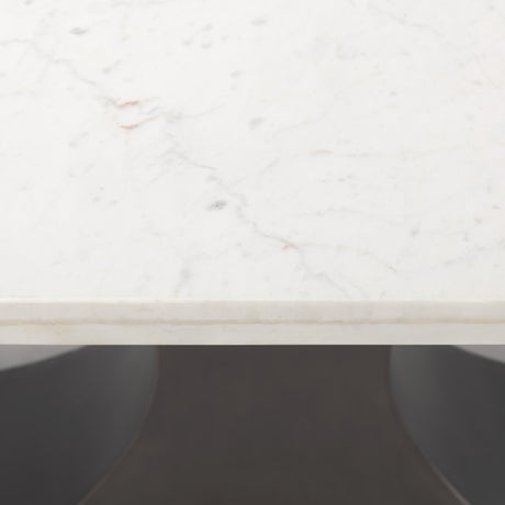 Maxton Marble Top w/ Gunmetal Base Dining Table by Mercana at Eve Furniture