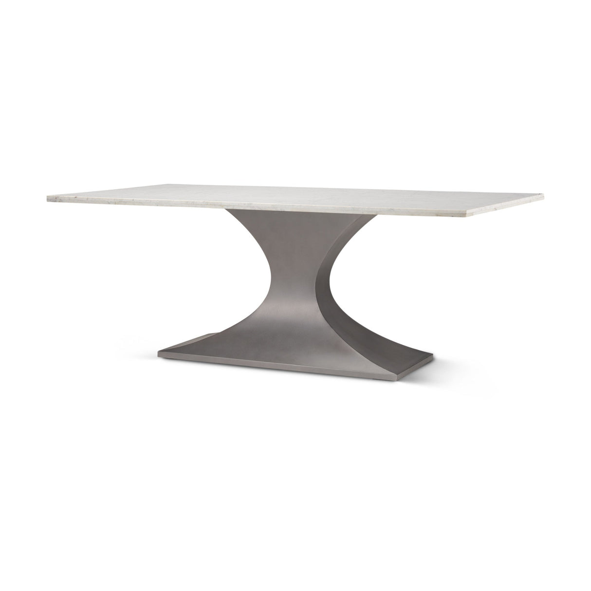 Maxton Marble Top w/ Gunmetal Base Dining Table by Mercana at Eve Furniture