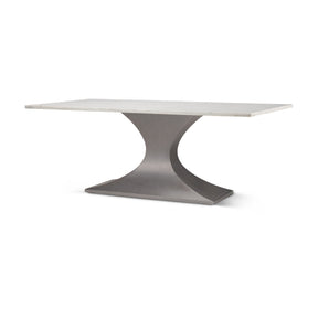Maxton Marble Top w/ Gunmetal Base Dining Table by Mercana at Eve Furniture