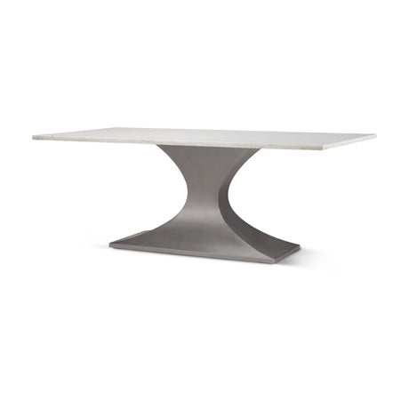 Maxton Marble Top w/ Gunmetal Base Dining Table by Mercana at Eve Furniture