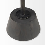 Maxwell 20" Round Dark Brown Wood w/ Black Metal Pedestal Side Table by Mercana at Eve Furniture