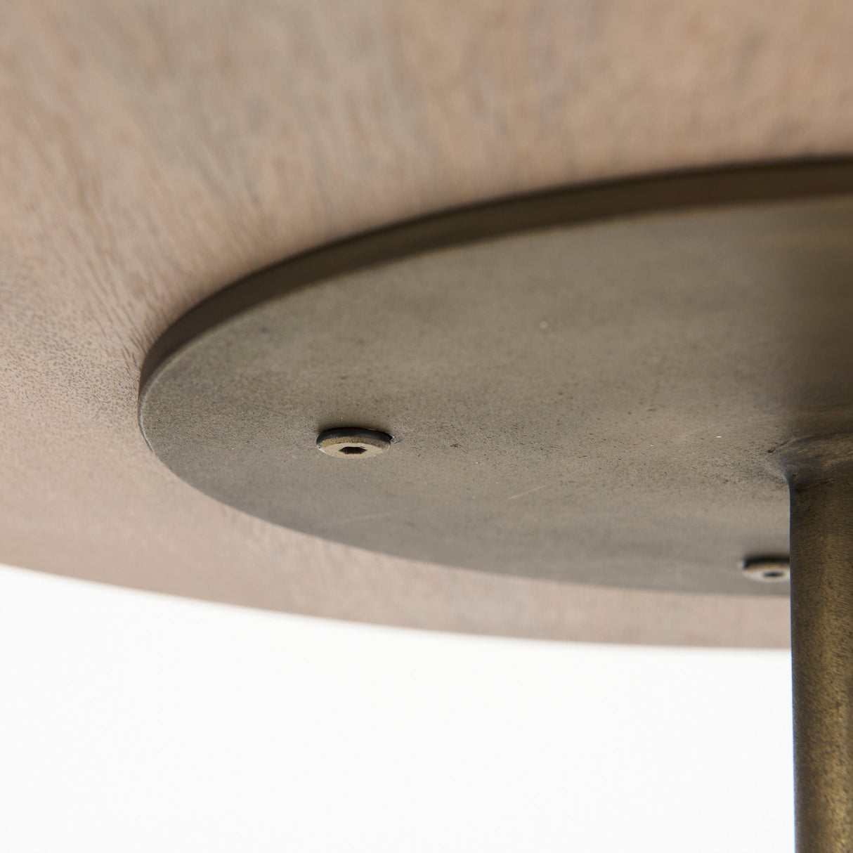 Maxwell 20" Round Light Brown Wood w/ Gold Metal Pedestal Side Table by Mercana at Eve Furniture