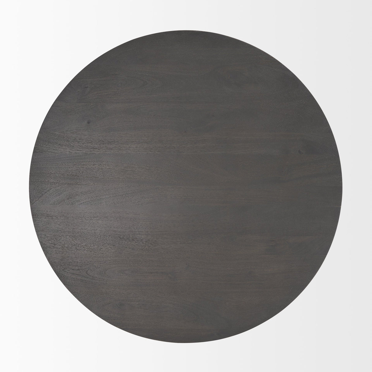 Maxwell 34L x 34W x 16H Dark Brown Wood W/ Black Metal Pedestal Base Round Coffee Table by Mercana at Eve Furniture
