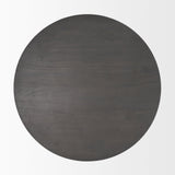 Maxwell 34L x 34W x 16H Dark Brown Wood W/ Black Metal Pedestal Base Round Coffee Table by Mercana at Eve Furniture