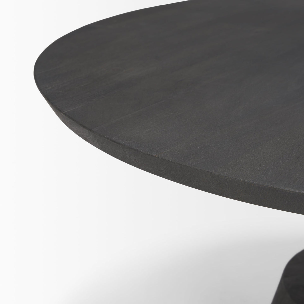Maxwell 34L x 34W x 16H Dark Brown Wood W/ Black Metal Pedestal Base Round Coffee Table by Mercana at Eve Furniture