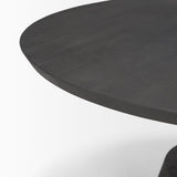 Maxwell 34L x 34W x 16H Dark Brown Wood W/ Black Metal Pedestal Base Round Coffee Table by Mercana at Eve Furniture