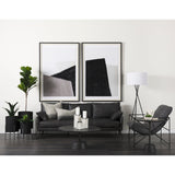Maxwell 34L x 34W x 16H Dark Brown Wood W/ Black Metal Pedestal Base Round Coffee Table by Mercana at Eve Furniture