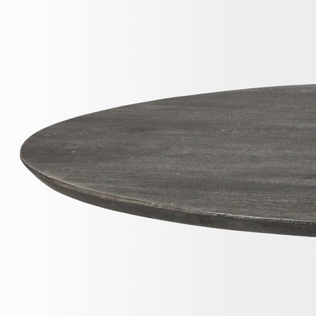 Maxwell Brown Solid Wood Top Brown Metal/Wood Base Dining Table by Mercana at Eve Furniture