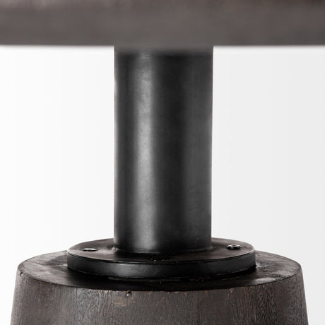 Maxwell Brown Solid Wood Top Brown Metal/Wood Base Dining Table by Mercana at Eve Furniture