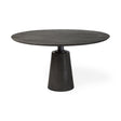 Maxwell Brown Solid Wood Top Brown Metal/Wood Base Dining Table by Mercana at Eve Furniture