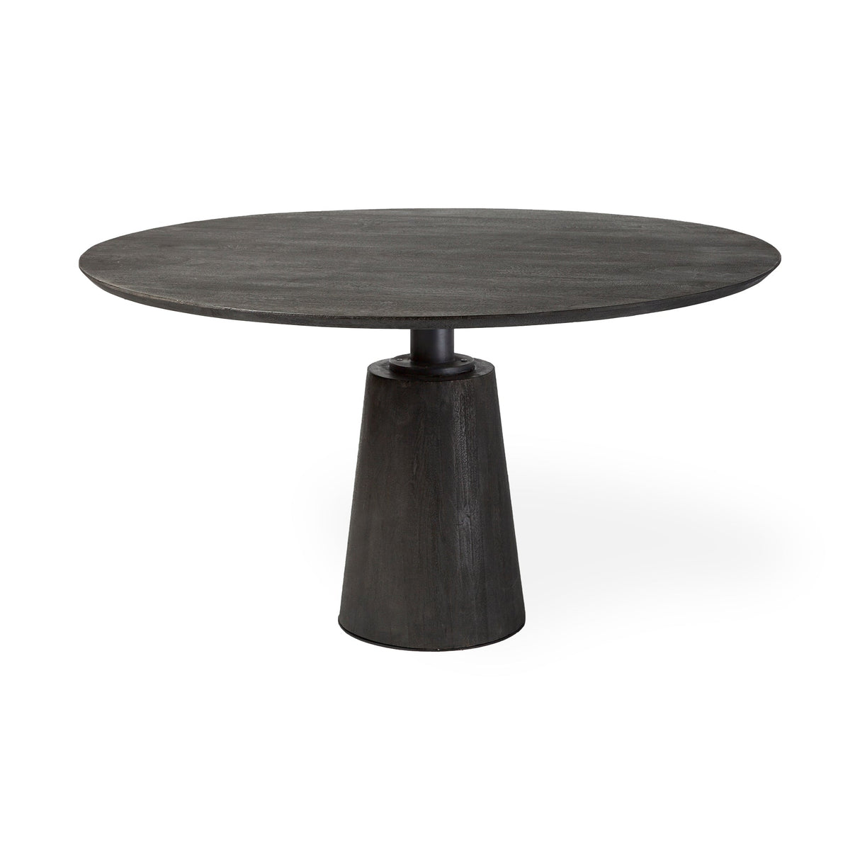 Maxwell Brown Solid Wood Top Brown Metal/Wood Base Dining Table by Mercana at Eve Furniture