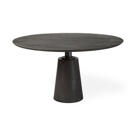 Maxwell Brown Solid Wood Top Brown Metal/Wood Base Dining Table by Mercana at Eve Furniture