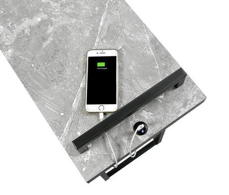 Maxwell Cement/Gunmetal C-Shaped Accent Table by Coaster at Eve Furniture