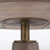 Maxwell II Round Brown Solid Wood Top Brown Wood/Gold Metal Base Dining Table by Mercana at Eve Furniture