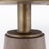 Maxwell II Round Brown Solid Wood Top Brown Wood/Gold Metal Base Dining Table by Mercana at Eve Furniture